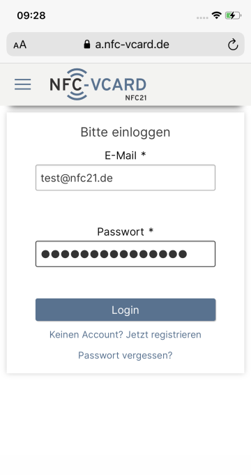 2. Social-vCard aktivieren