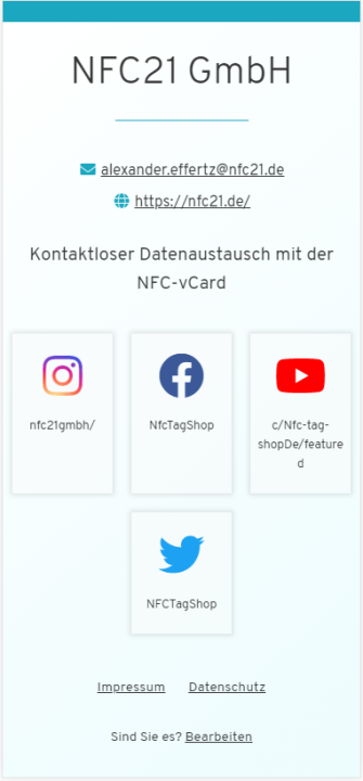 2. Scannen der erstellte vCard