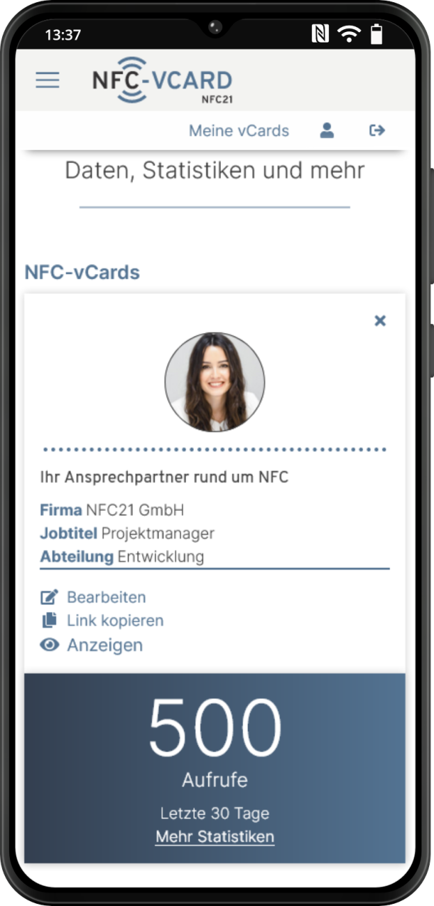 NFC-vCard - Alles im Blick