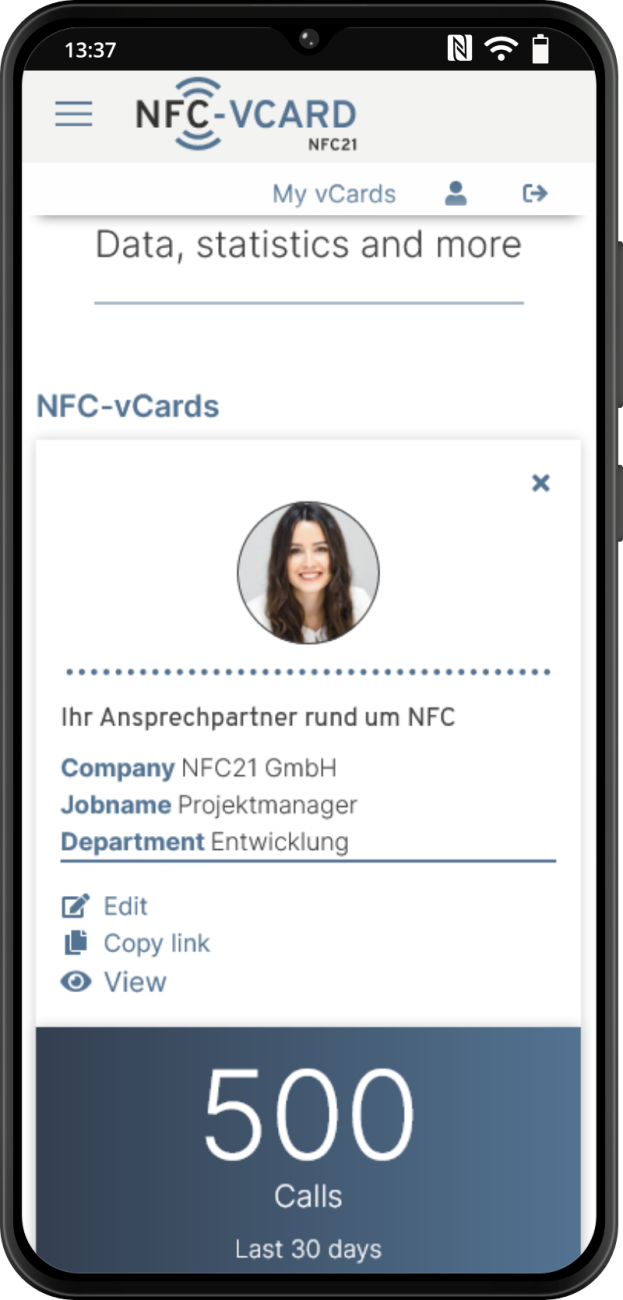 NFC-vCard - Everything at a glance